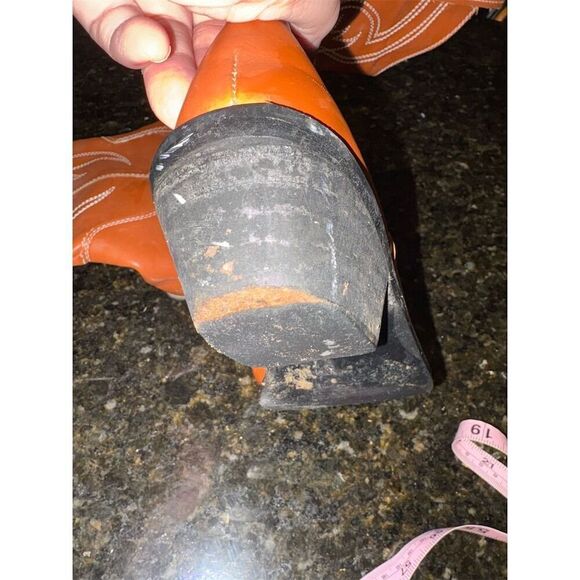 Women's Brown Western Cowboy Boots Standard Size 5.5 Mid-Calf Pointed Toe - Picture 7 of 10